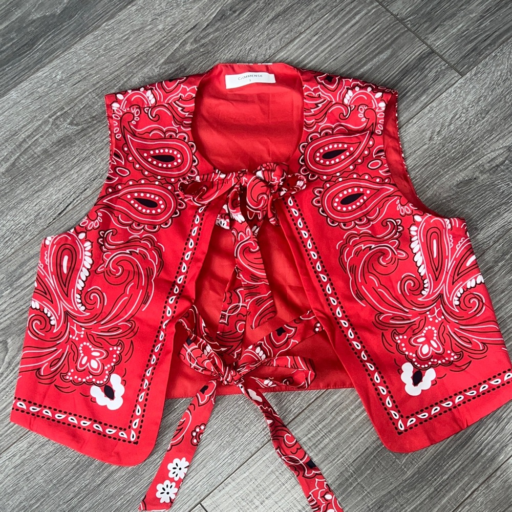 Red Paisley Women's Vest